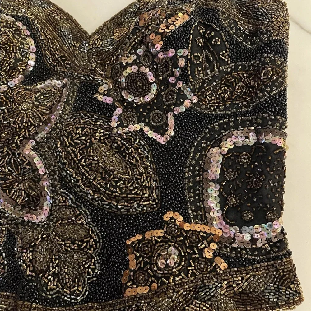 Oleg Cassini Beaded corset - Picture 3 of 10